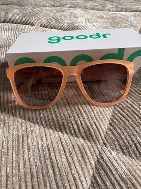goodr Peach Matte Sunglasses for Women - Peach Frame, Brown Lenses
